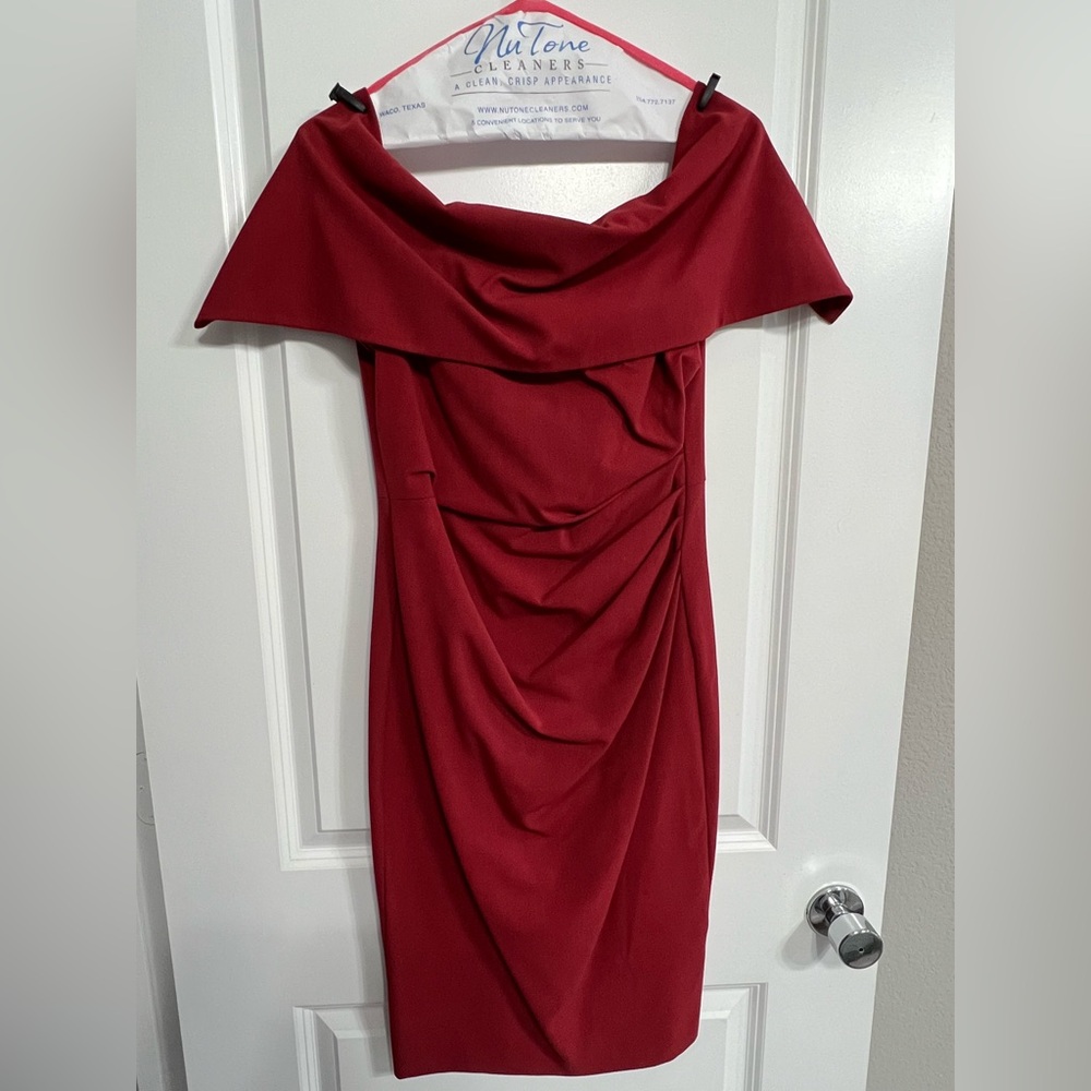 Vince Camuto Strapless Off The Shoulder Red Dress